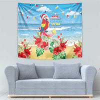 Hawaii Christmas Tapestry Funny Macaw Parrot Tropical Vibe LT05 - Polynesian Pride