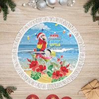 Hawaii Christmas Tree Skirt Funny Macaw Parrot Tropical Vibe