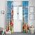 Hawaii Christmas Window Curtain Funny Macaw Parrot Tropical Vibe