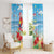 Hawaii Christmas Window Curtain Funny Macaw Parrot Tropical Vibe