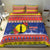 New Caledonia Christmas Bedding Set Kanaky Poinsettia Joyeux Noel