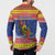 New Caledonia Christmas Button Sweatshirt Kanaky Poinsettia Joyeux Noel