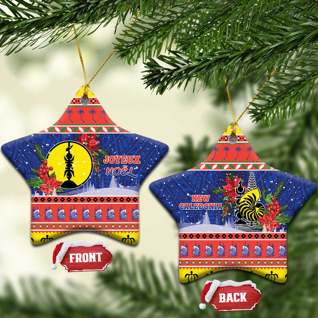 New Caledonia Christmas Ceramic Ornament Kanaky Poinsettia Joyeux Noel