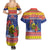 New Caledonia Christmas Couples Matching Summer Maxi Dress and Hawaiian Shirt Kanaky Poinsettia Joyeux Noel