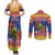 New Caledonia Christmas Couples Matching Summer Maxi Dress and Long Sleeve Button Shirt Kanaky Poinsettia Joyeux Noel