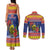 New Caledonia Christmas Couples Matching Tank Maxi Dress and Long Sleeve Button Shirt Kanaky Poinsettia Joyeux Noel