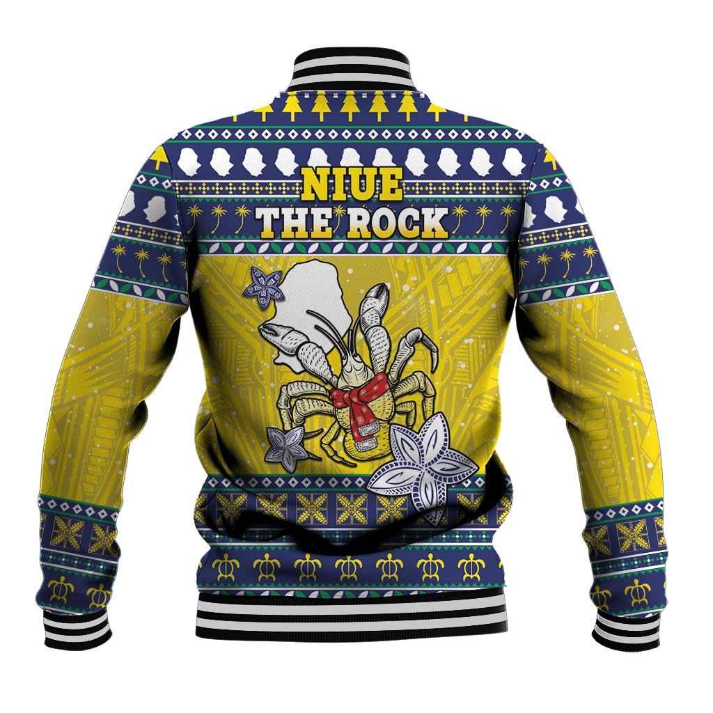 Niue The Rock Christmas Baseball Jacket Niuean Crab Monuina E Kilisimasi LT05 - Polynesian Pride