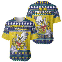 Niue The Rock Christmas Baseball Jersey Niuean Crab Monuina E Kilisimasi
