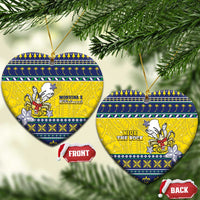 Niue The Rock Christmas Ceramic Ornament Niuean Crab Monuina E Kilisimasi LT05 Heart Blue - Polynesian Pride
