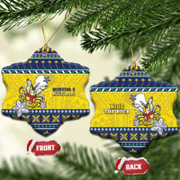 Niue The Rock Christmas Ceramic Ornament Niuean Crab Monuina E Kilisimasi LT05 Snow Flake Blue - Polynesian Pride