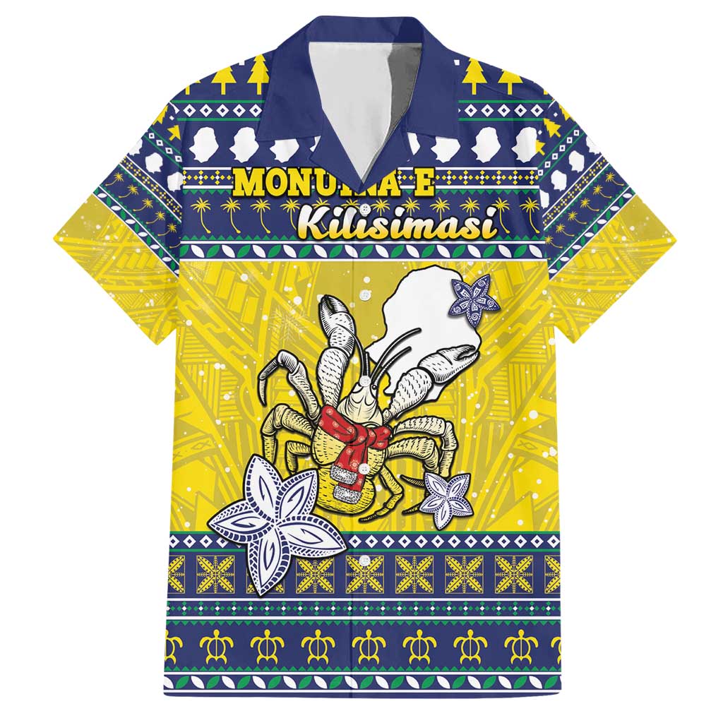 Niue The Rock Christmas Hawaiian Shirt Niuean Crab Monuina E Kilisimasi LT05 Blue - Polynesian Pride
