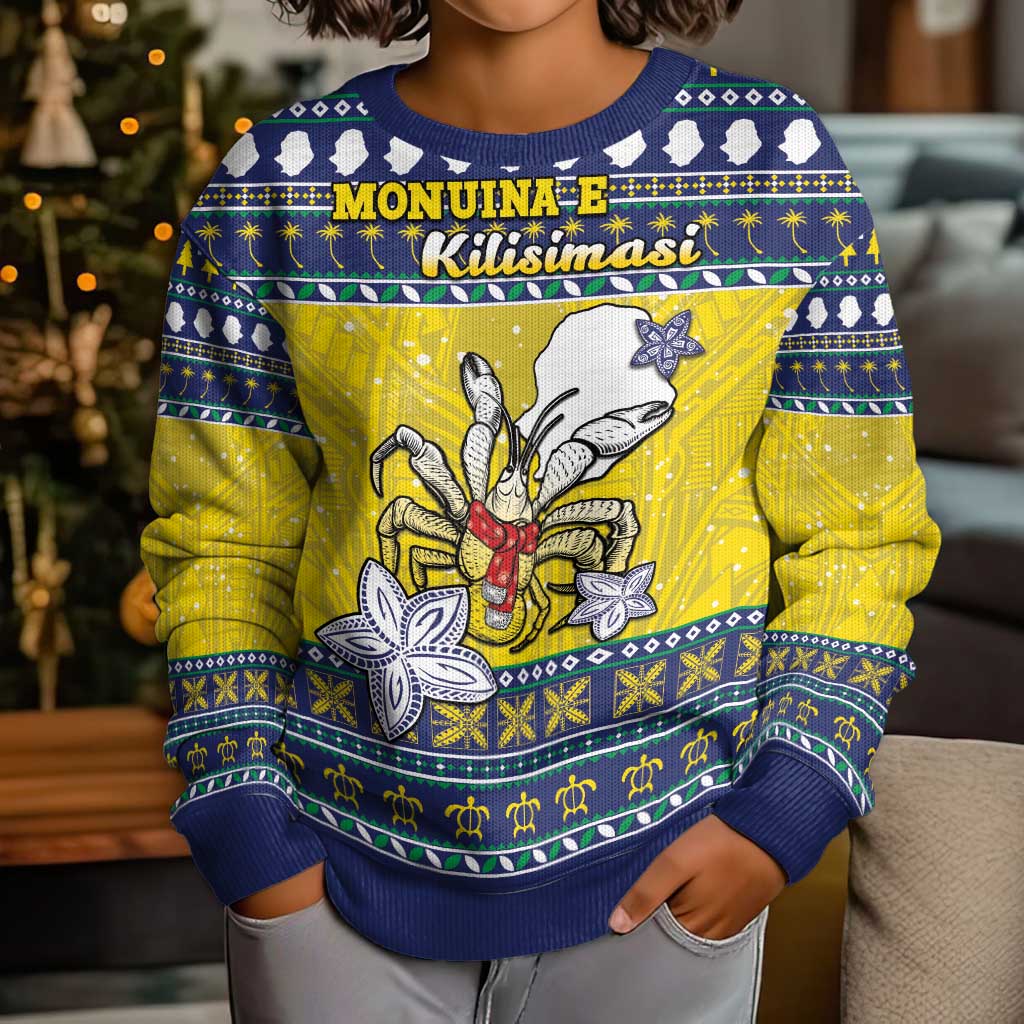 Niue The Rock Christmas Kid Ugly Christmas Sweater Niuean Crab Monuina E Kilisimasi
