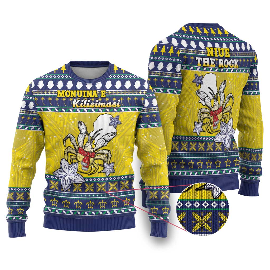 Niue The Rock Christmas Ugly Christmas Sweater Niuean Crab Monuina E Kilisimasi