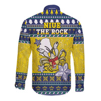 Niue The Rock Christmas Long Sleeve Button Shirt Niuean Crab Monuina E Kilisimasi