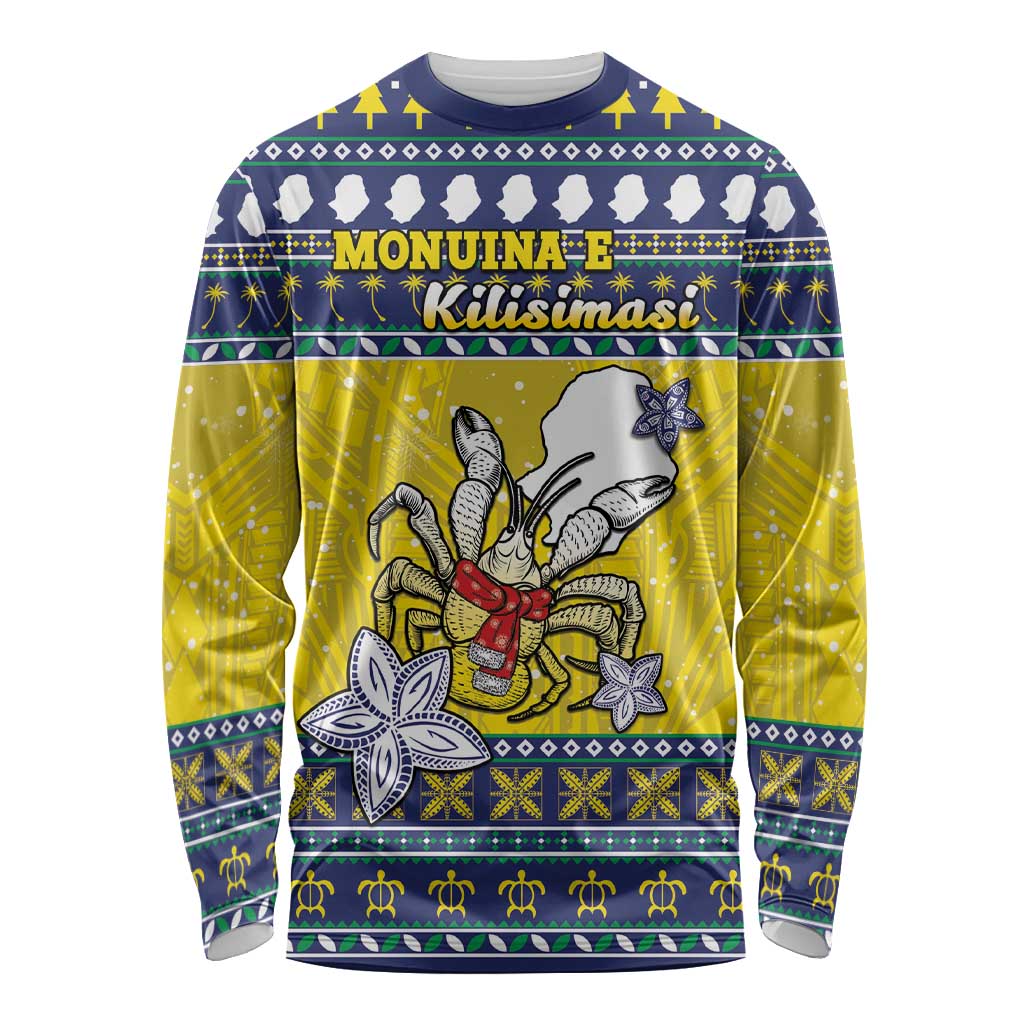 Niue The Rock Christmas Long Sleeve Shirt Niuean Crab Monuina E Kilisimasi