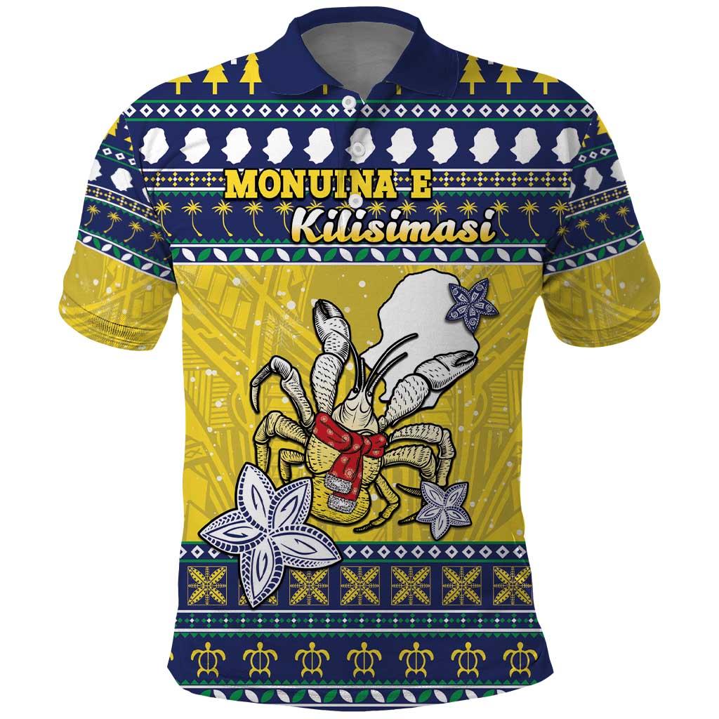 Niue The Rock Christmas Polo Shirt Niuean Crab Monuina E Kilisimasi