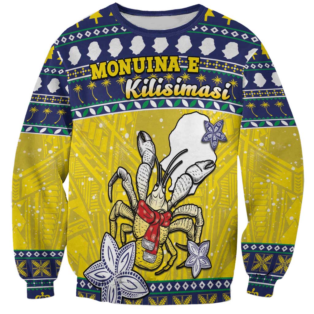 Niue The Rock Christmas Sweatshirt Niuean Crab Monuina E Kilisimasi