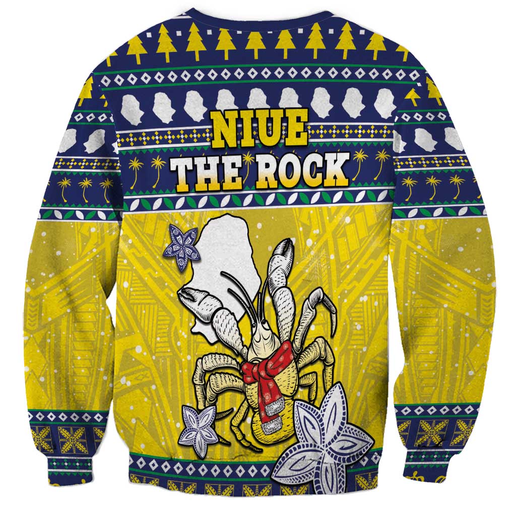 Niue The Rock Christmas Sweatshirt Niuean Crab Monuina E Kilisimasi LT05 - Polynesian Pride