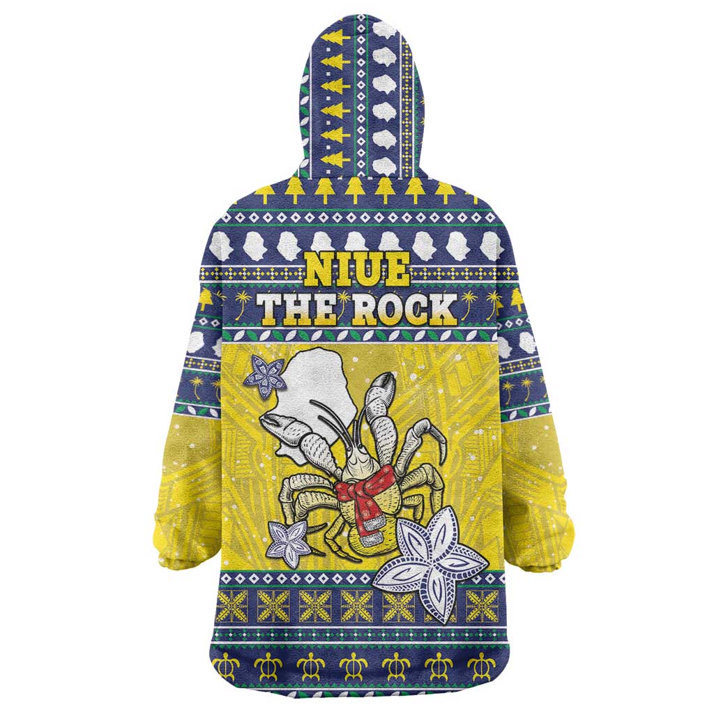 Niue The Rock Christmas Wearable Blanket Hoodie Niuean Crab Monuina E Kilisimasi