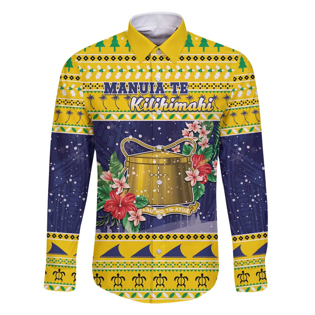 Tokelau Christmas Family Matching Off Shoulder Maxi Dress and Hawaiian Shirt Tokelauan Badge Manuia Te Kilihimahi