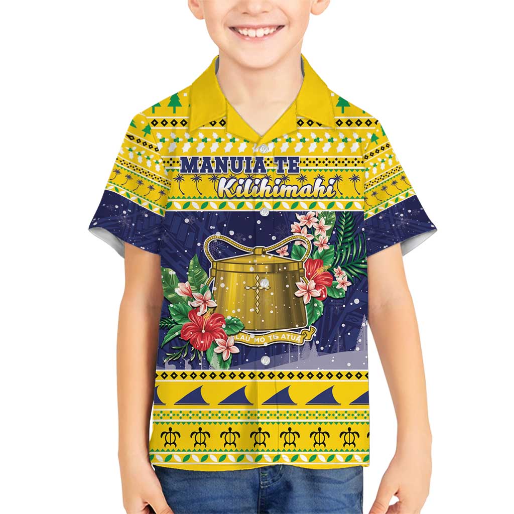 Tokelau Christmas Family Matching Summer Maxi Dress and Hawaiian Shirt Tokelauan Badge Manuia Te Kilihimahi
