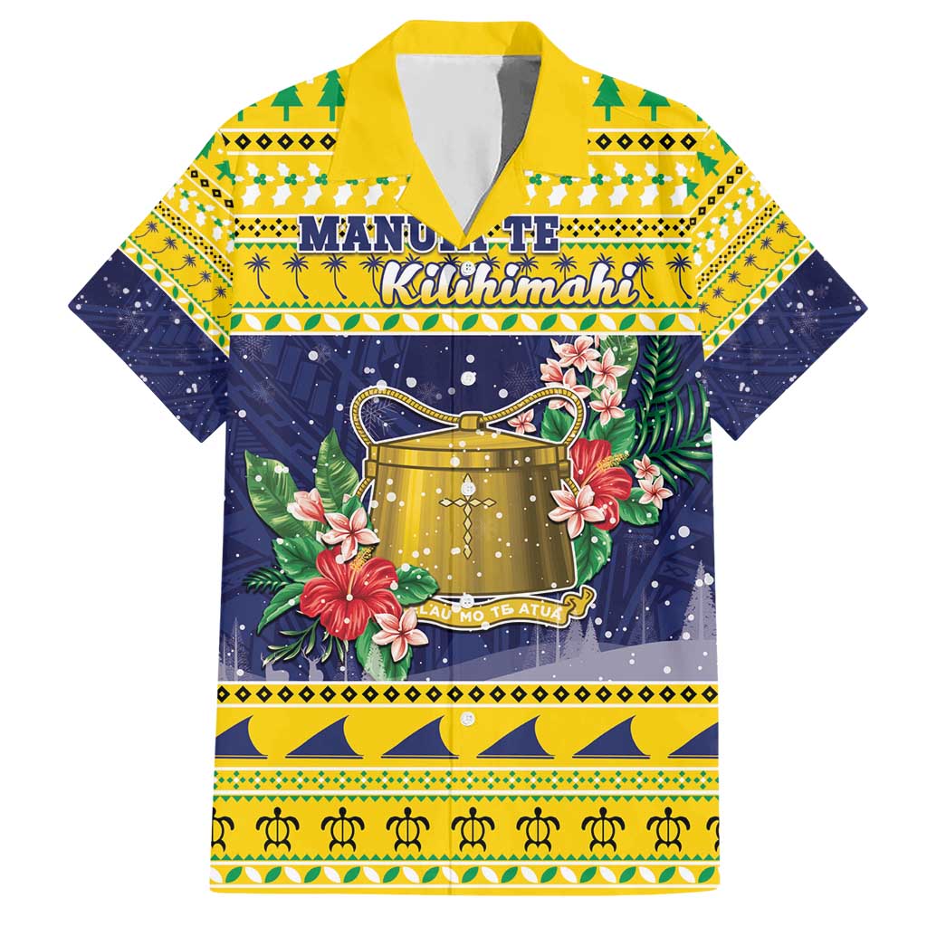 Tokelau Christmas Hawaiian Shirt Tokelauan Badge Manuia Te Kilihimahi