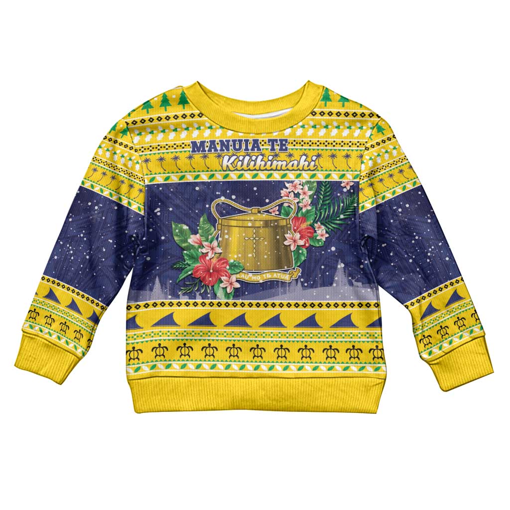 Tokelau Christmas Kid Ugly Christmas Sweater Tokelauan Badge Manuia Te Kilihimahi