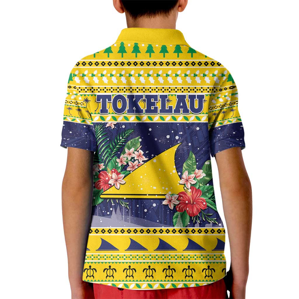 Tokelau Christmas Kid Polo Shirt Tokelauan Badge Manuia Te Kilihimahi