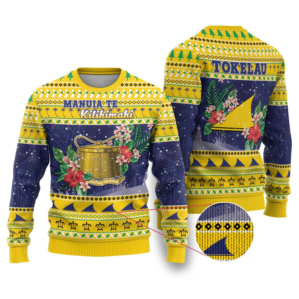 Tokelau Christmas Ugly Christmas Sweater Tokelauan Badge Manuia Te Kilihimahi