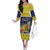 Tokelau Christmas Off The Shoulder Long Sleeve Dress Tokelauan Badge Manuia Te Kilihimahi