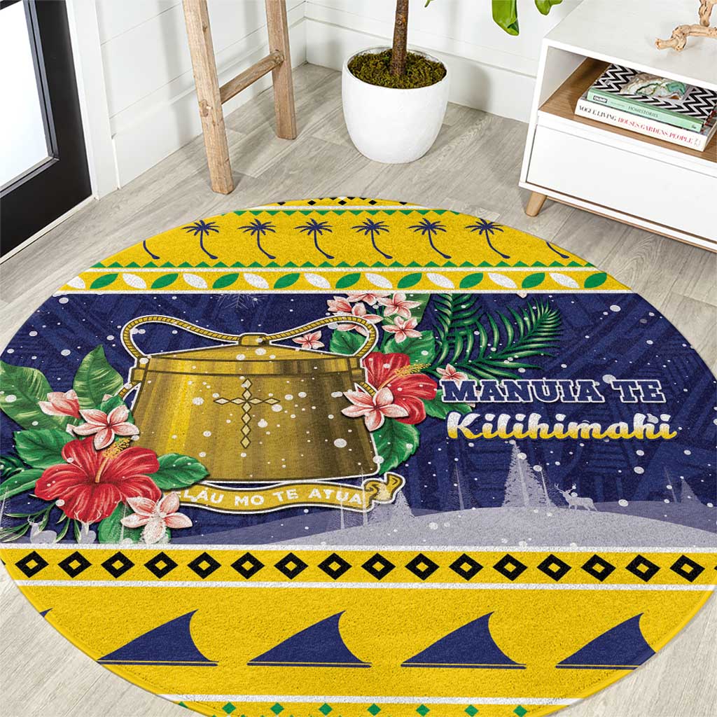 Tokelau Christmas Round Carpet Tokelauan Badge Manuia Te Kilihimahi