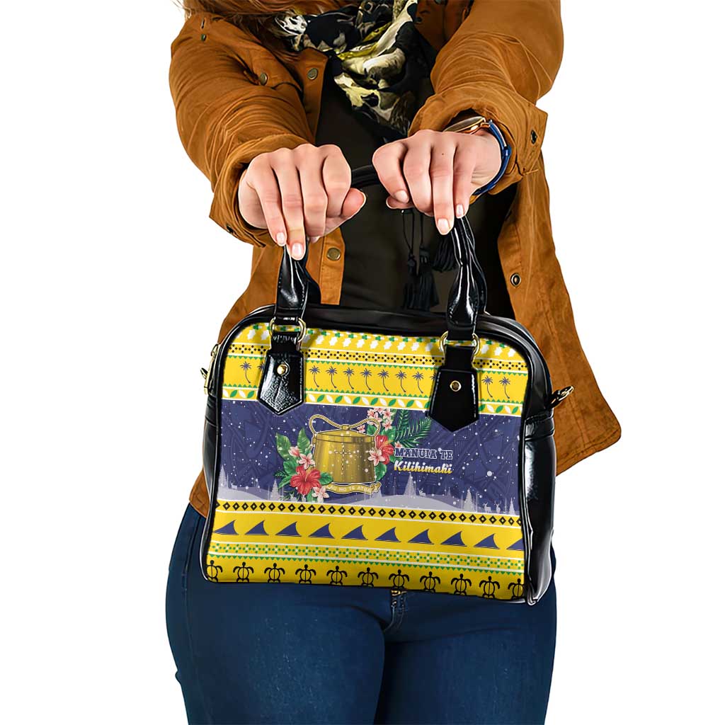 Tokelau Christmas Shoulder Handbag Tokelauan Badge Manuia Te Kilihimahi