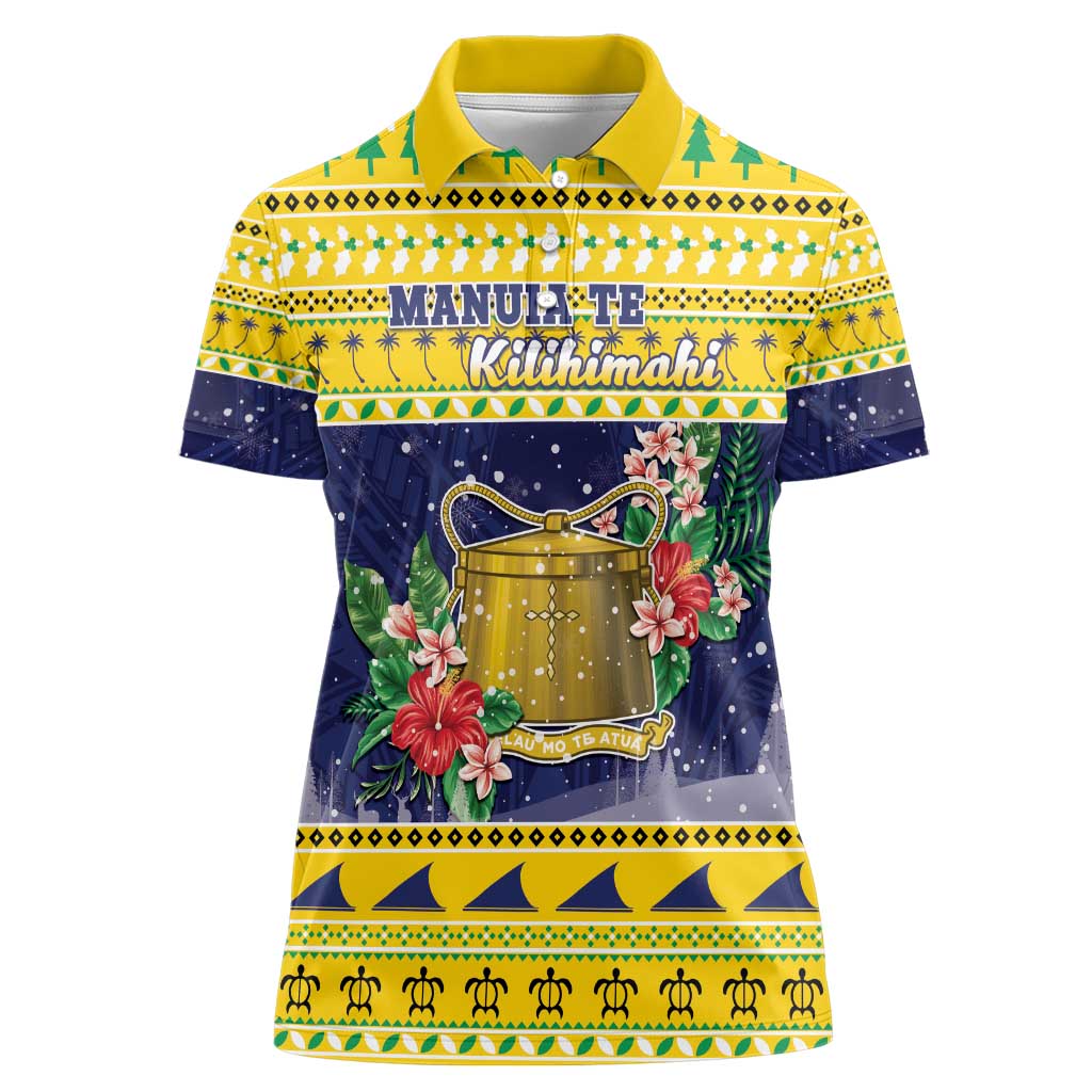 Tokelau Christmas Women Polo Shirt Tokelauan Badge Manuia Te Kilihimahi