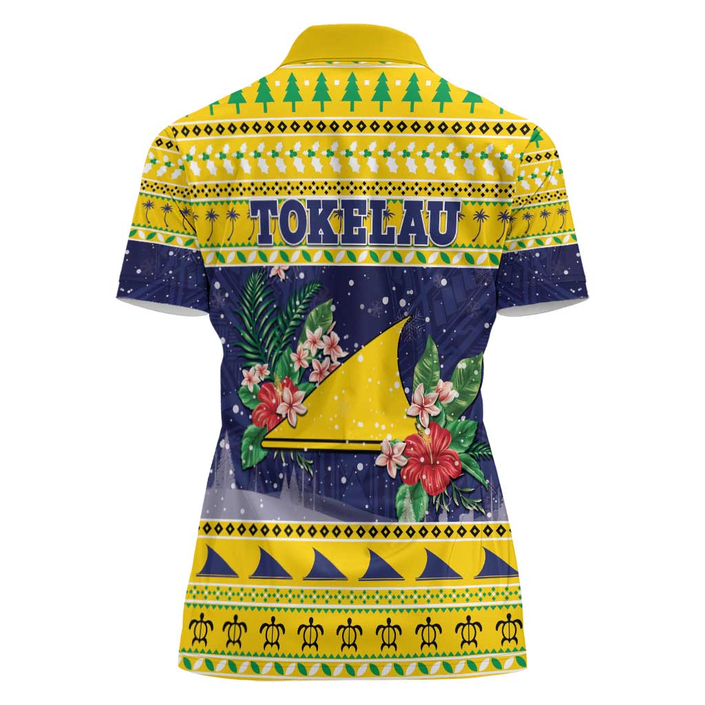 Tokelau Christmas Women Polo Shirt Tokelauan Badge Manuia Te Kilihimahi