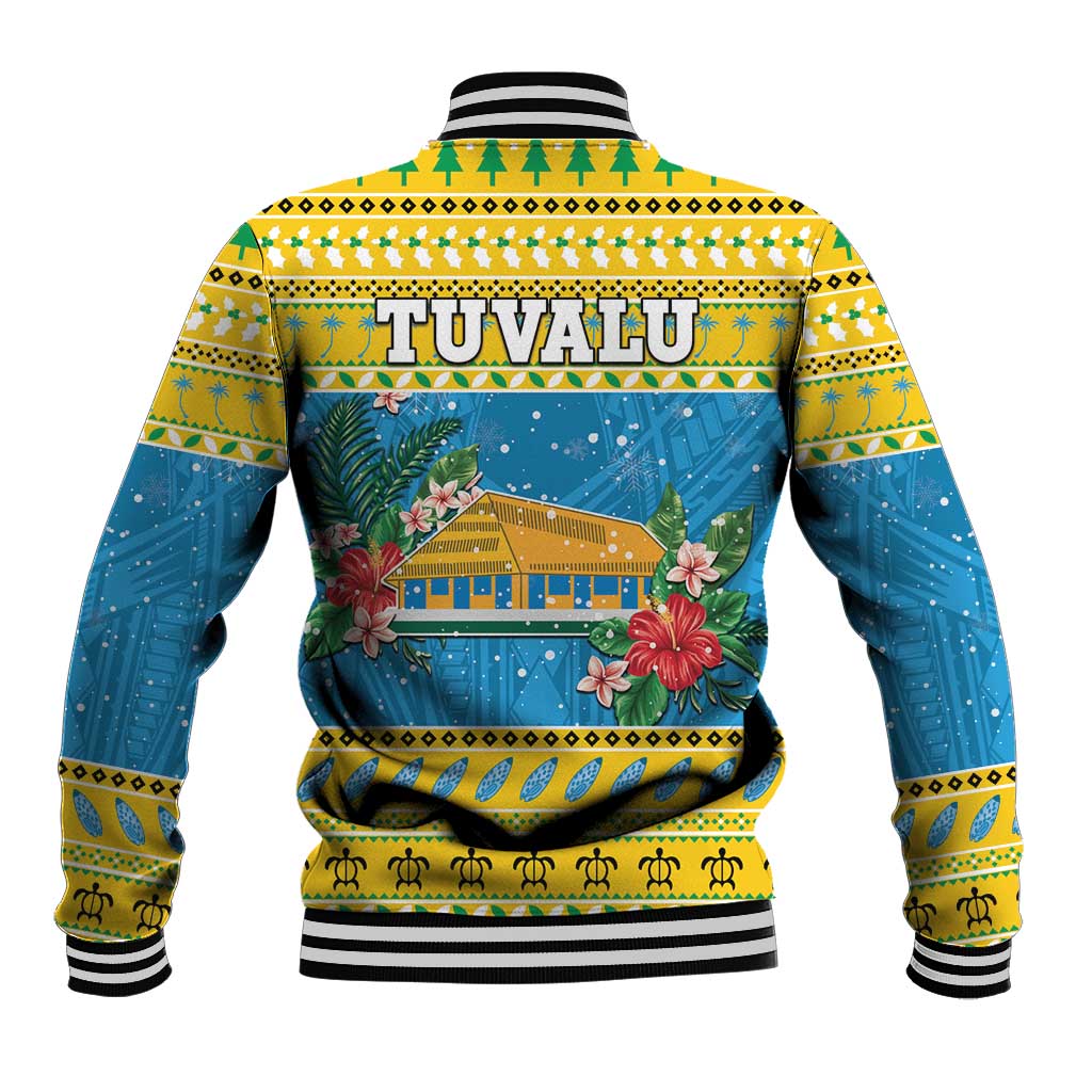 Tuvalu Christmas Baseball Jacket Coat Of Arms Manuia Te Kilisimasi LT05 - Polynesian Pride
