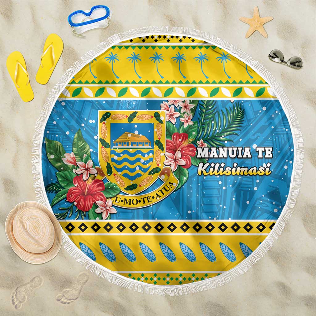 Tuvalu Christmas Beach Blanket Coat Of Arms Manuia Te Kilisimasi