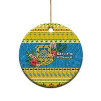 Tuvalu Christmas Ceramic Ornament Coat Of Arms Manuia Te Kilisimasi LT05 - Polynesian Pride