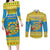 Tuvalu Christmas Couples Matching Long Sleeve Bodycon Dress and Long Sleeve Button Shirt Coat Of Arms Manuia Te Kilisimasi