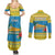 Tuvalu Christmas Couples Matching Summer Maxi Dress and Long Sleeve Button Shirt Coat Of Arms Manuia Te Kilisimasi