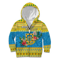 Tuvalu Christmas Kid Hoodie Coat Of Arms Manuia Te Kilisimasi