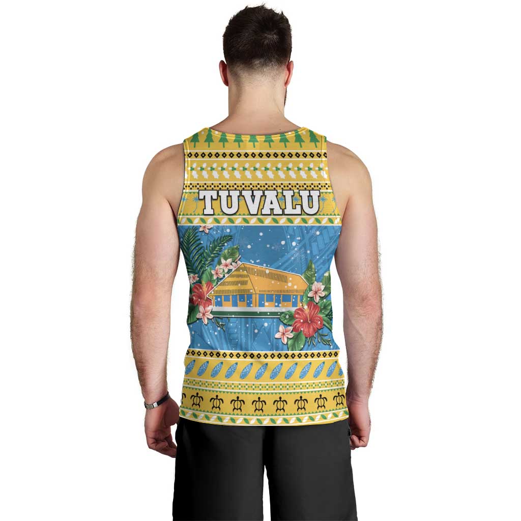 Tuvalu Christmas Men Tank Top Coat Of Arms Manuia Te Kilisimasi LT05 - Polynesian Pride
