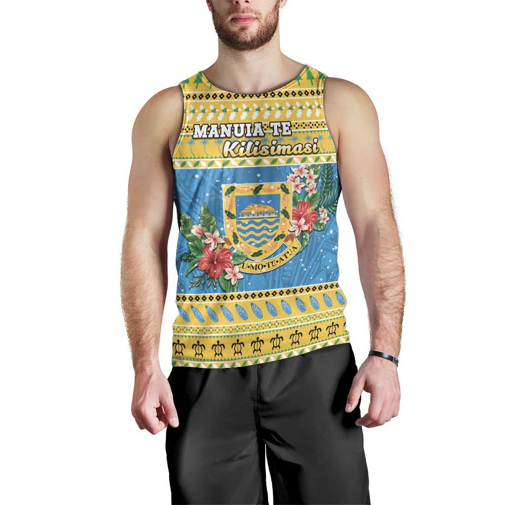 Tuvalu Christmas Men Tank Top Coat Of Arms Manuia Te Kilisimasi LT05 - Polynesian Pride