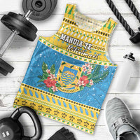 Tuvalu Christmas Men Tank Top Coat Of Arms Manuia Te Kilisimasi LT05 - Polynesian Pride