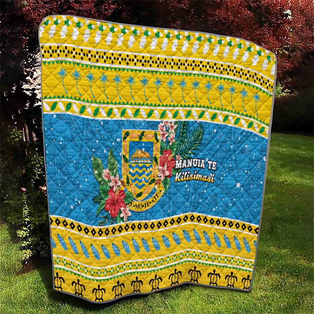 Tuvalu Christmas Quilt Coat Of Arms Manuia Te Kilisimasi