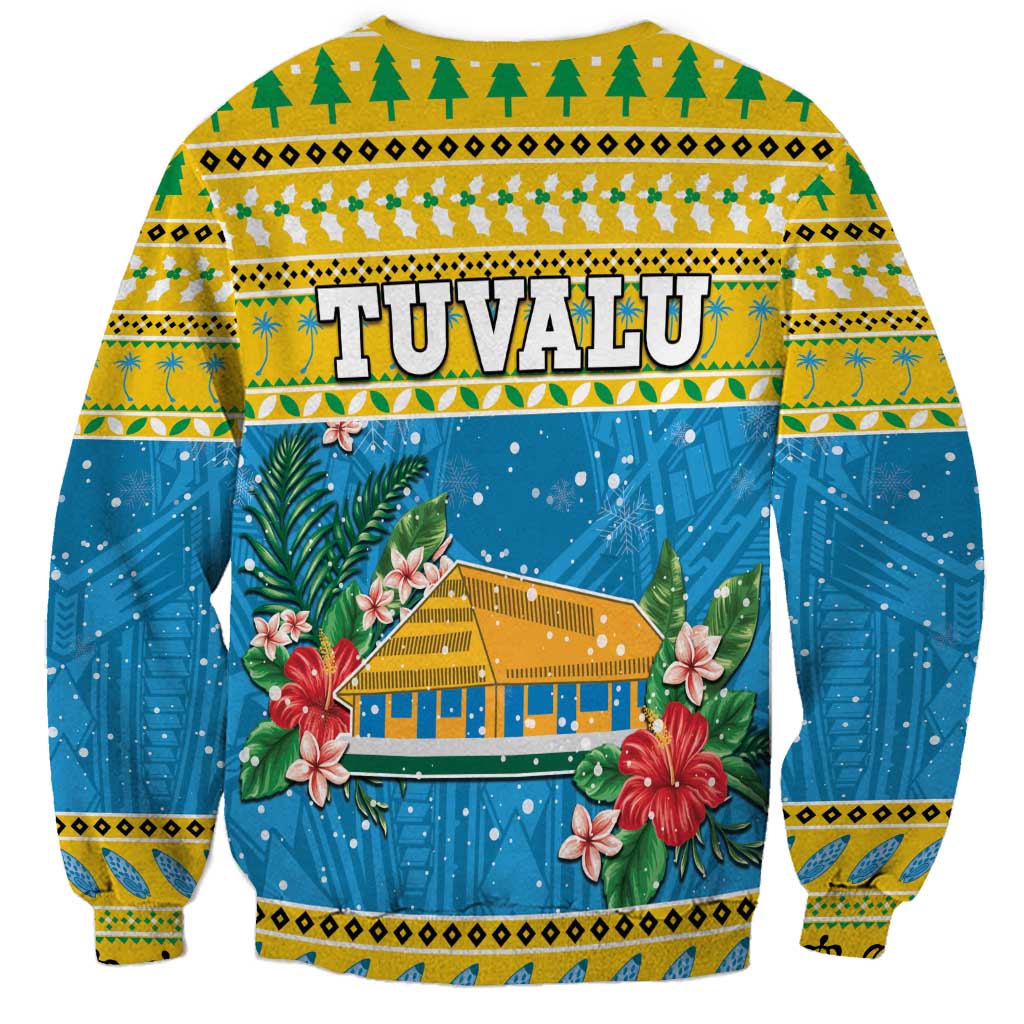 Tuvalu Christmas Sweatshirt Coat Of Arms Manuia Te Kilisimasi LT05 - Polynesian Pride