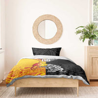 New Zealand And Papua New Guinea Rugby Custom Bedding Set Maori Kiwi With Bird of Paradise