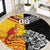 New Zealand And Papua New Guinea Rugby Custom Round Carpet Maori Kiwi With Bird of Paradise