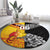 New Zealand And Papua New Guinea Rugby Custom Round Carpet Maori Kiwi With Bird of Paradise