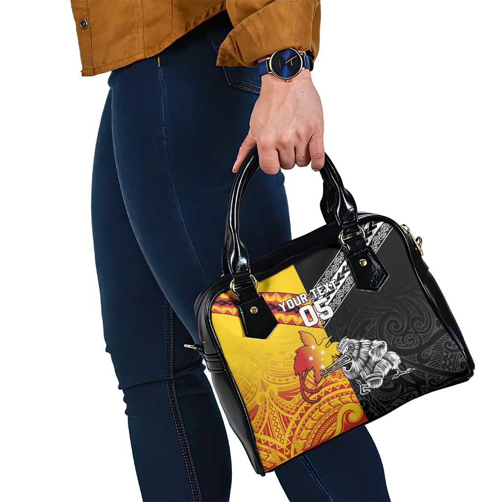 New Zealand And Papua New Guinea Rugby Custom Shoulder Handbag Maori Kiwi With Bird of Paradise