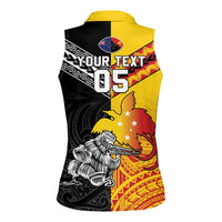 New Zealand And Papua New Guinea Rugby Custom Women Sleeveless Polo Shirt Maori Kiwi With Bird of Paradise